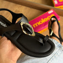 Sandália Moleca Detalhe Em Pedrarias